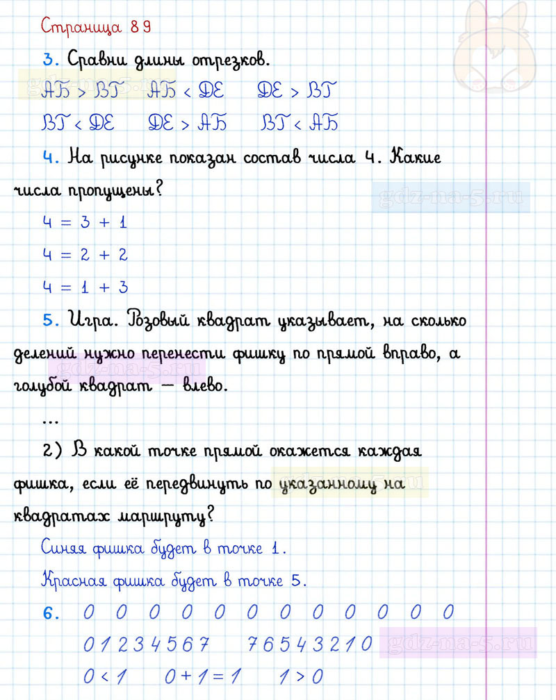 ГДЗ к 89 странице учебника по математике Г.В. Дорофеев, Т.Н. Миракова, Т.Б. Бука за 1 класс 1 часть