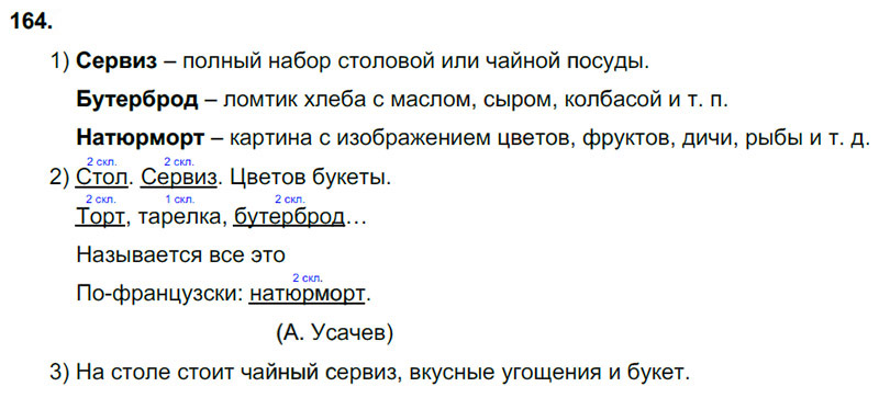 Ответы к 164 упражнению учебника по русскому языку Канакина, Горецкий ...